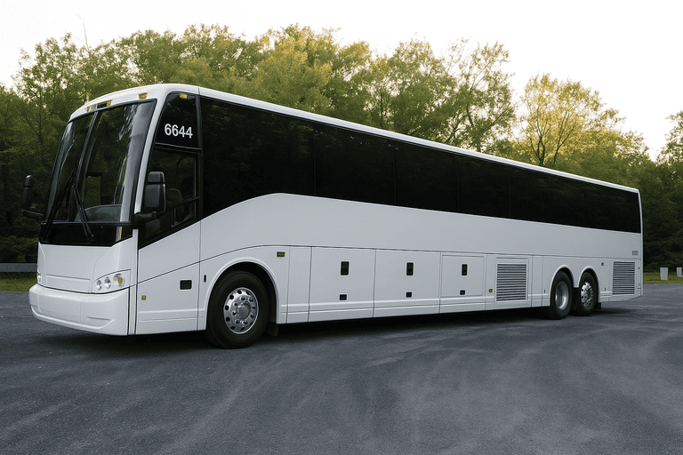 exterior of Charter Bus Rental Perth Amboy coach bus